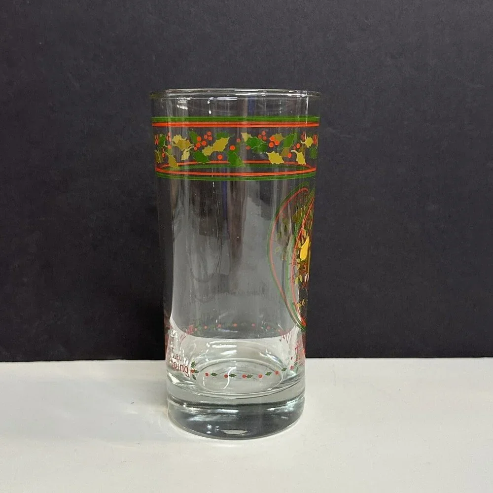 12 Days of Christmas Glass Tumbler TENTH DAY 10 Lords A‎ Leaping Anchor Hocking